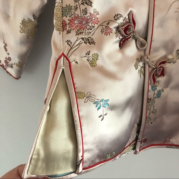 Vintage Jackets & Coats Vintage Asian Pink Satin Silk Jacket